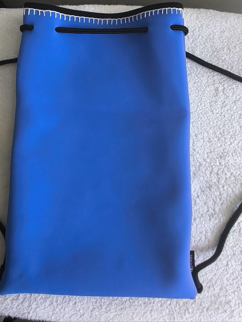 Bright Blue Neoprene Drawstring Backpack